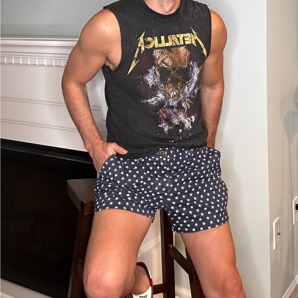 Chubbies Blue Star Pattern High Waist Shorts